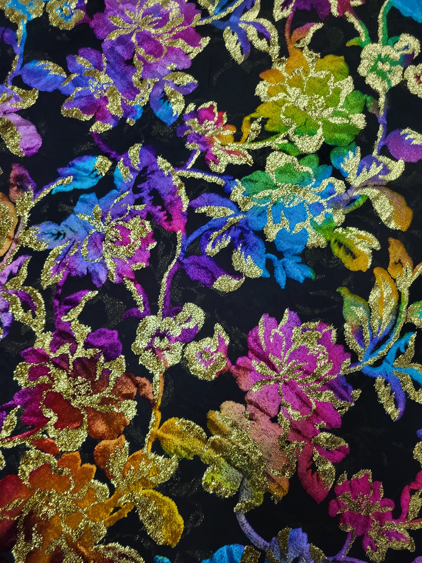 Tissu mousseline à motifs velours "tlija" tissée - Multicolore #15