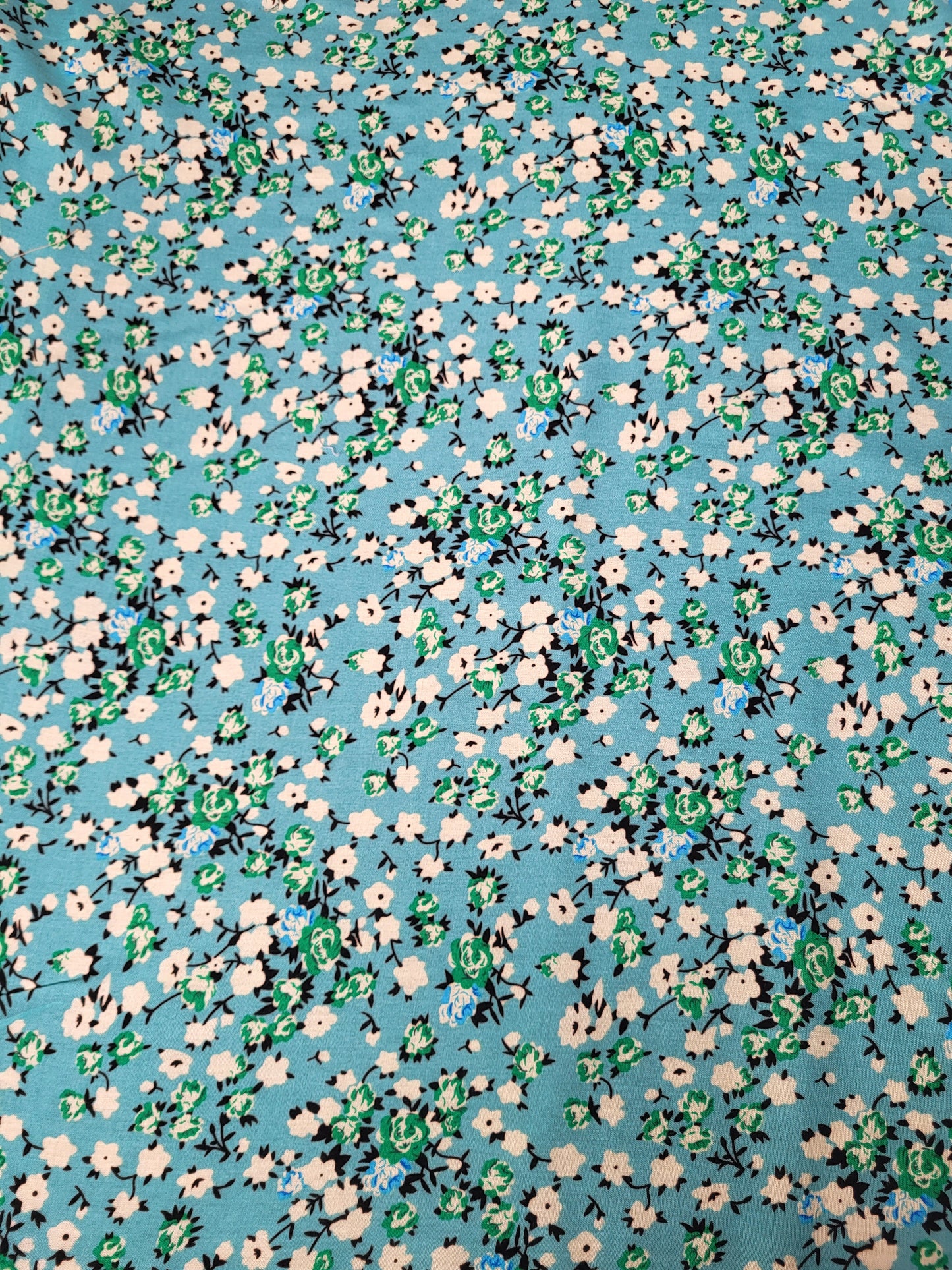 Tissu coton viscose imprimé - Vert