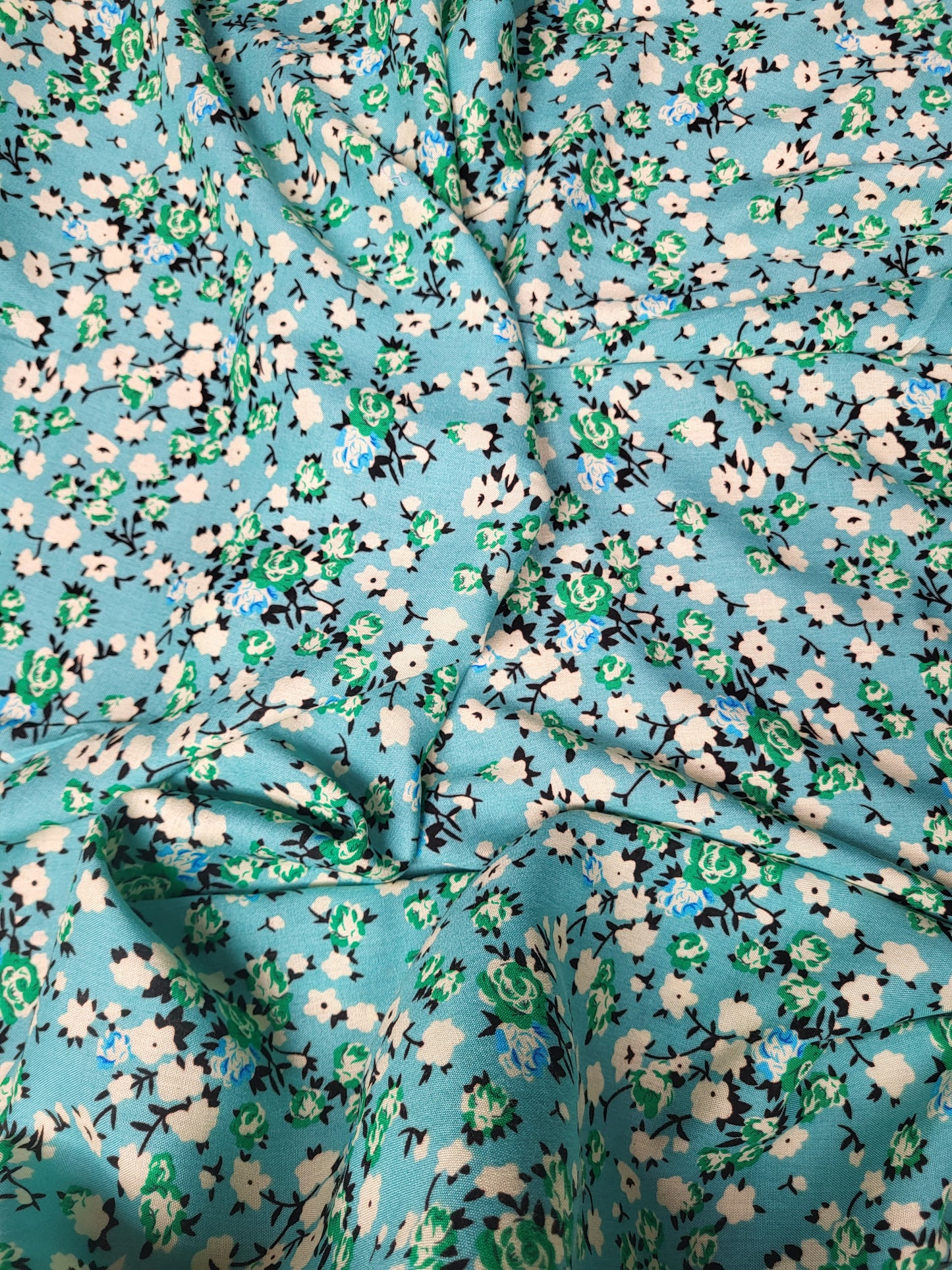 Tissu coton viscose imprimé - Vert