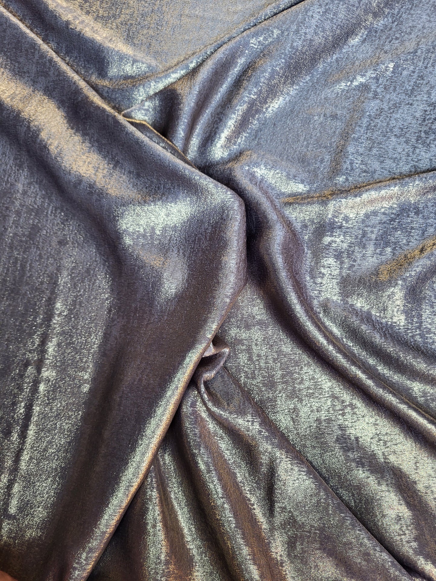 Tissu lamé soyeux - Argent et Or