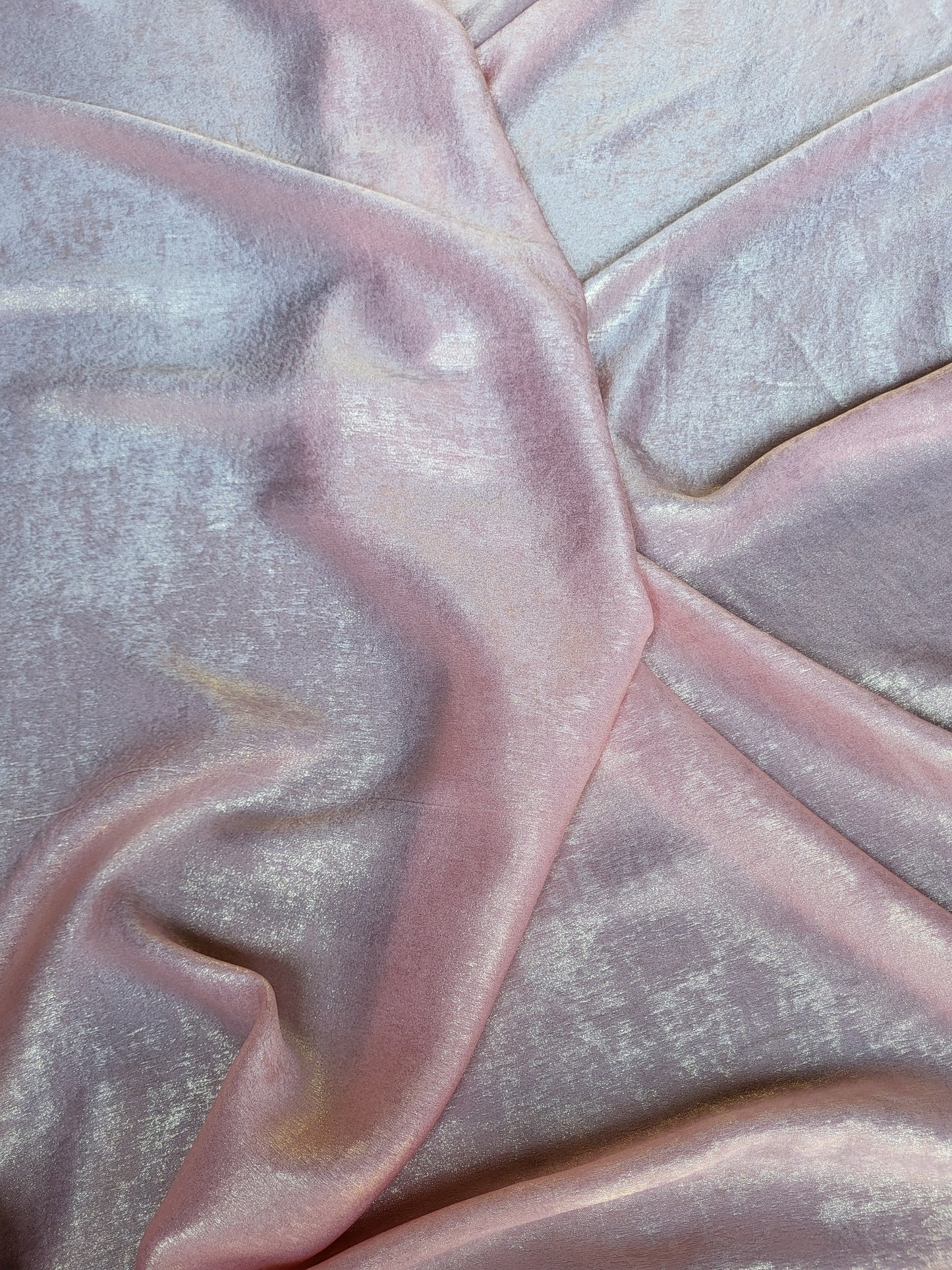 Tissu lamé soyeux - Rose et Or