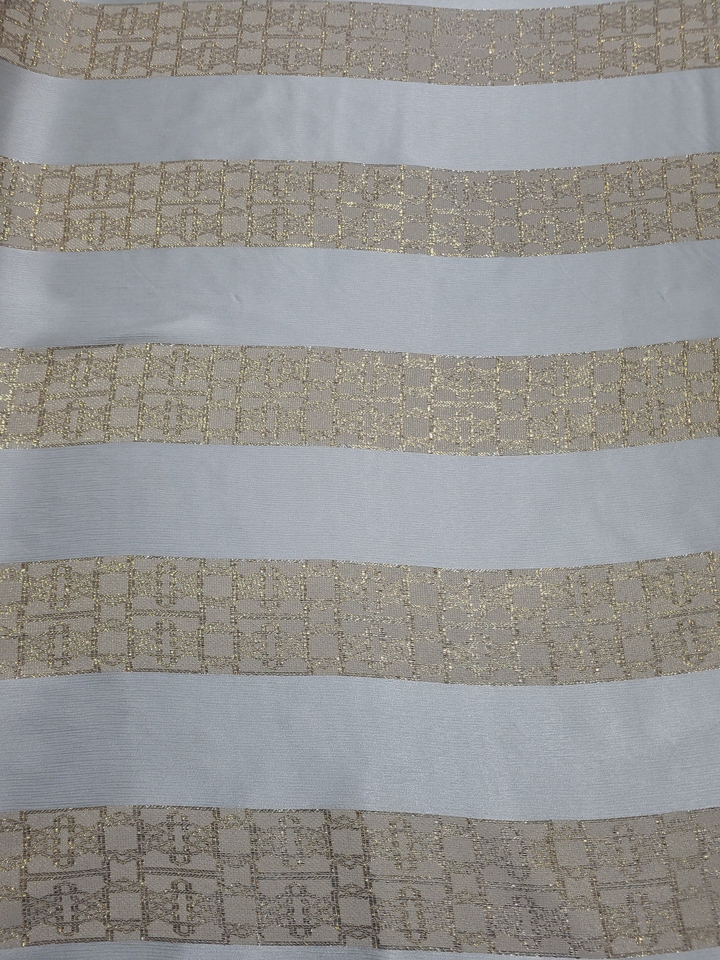Tissu satin de soie "jawhara" tissé - Blanc cassé et Or