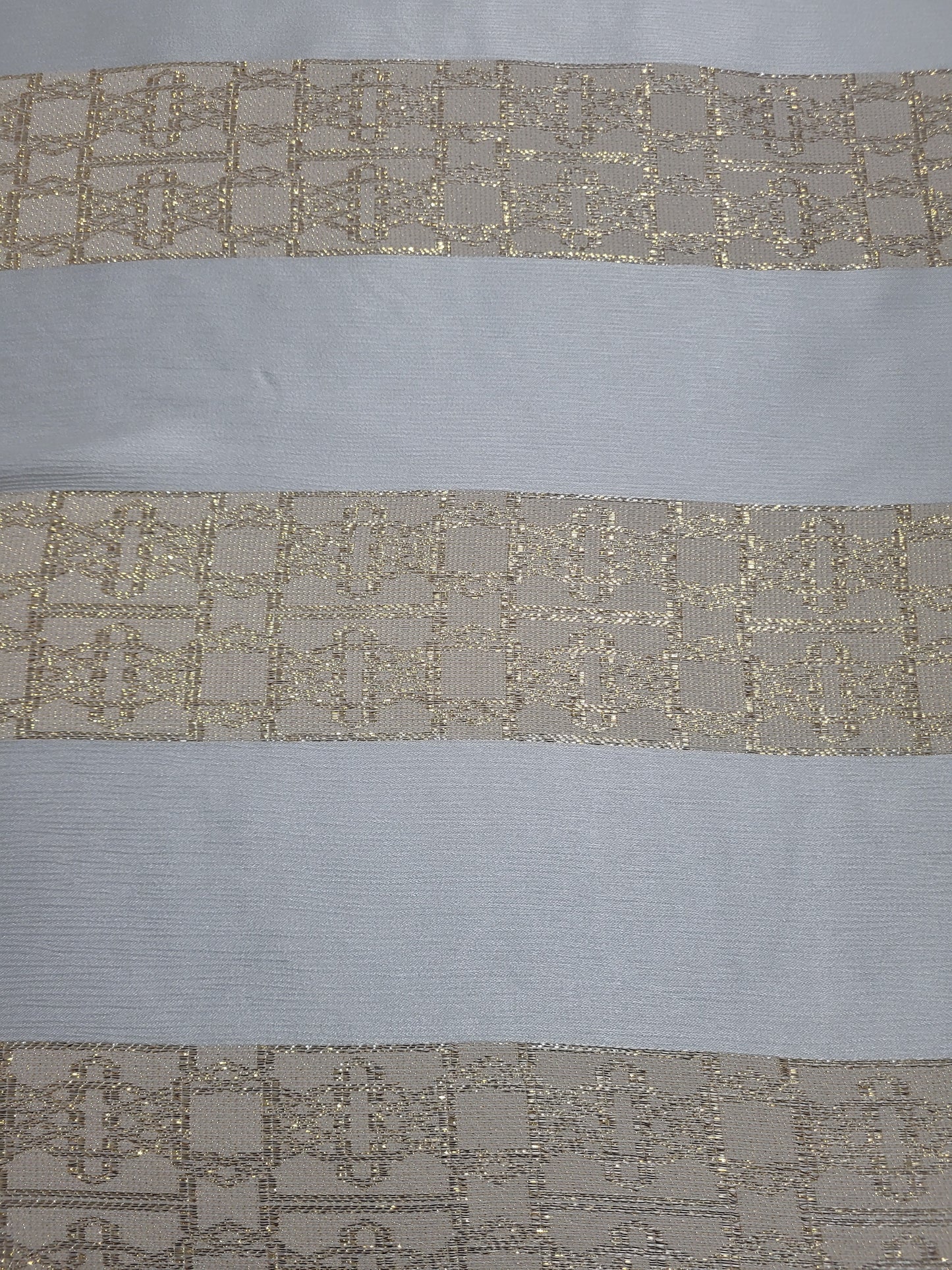 Tissu satin de soie "jawhara" tissé - Blanc cassé et Or