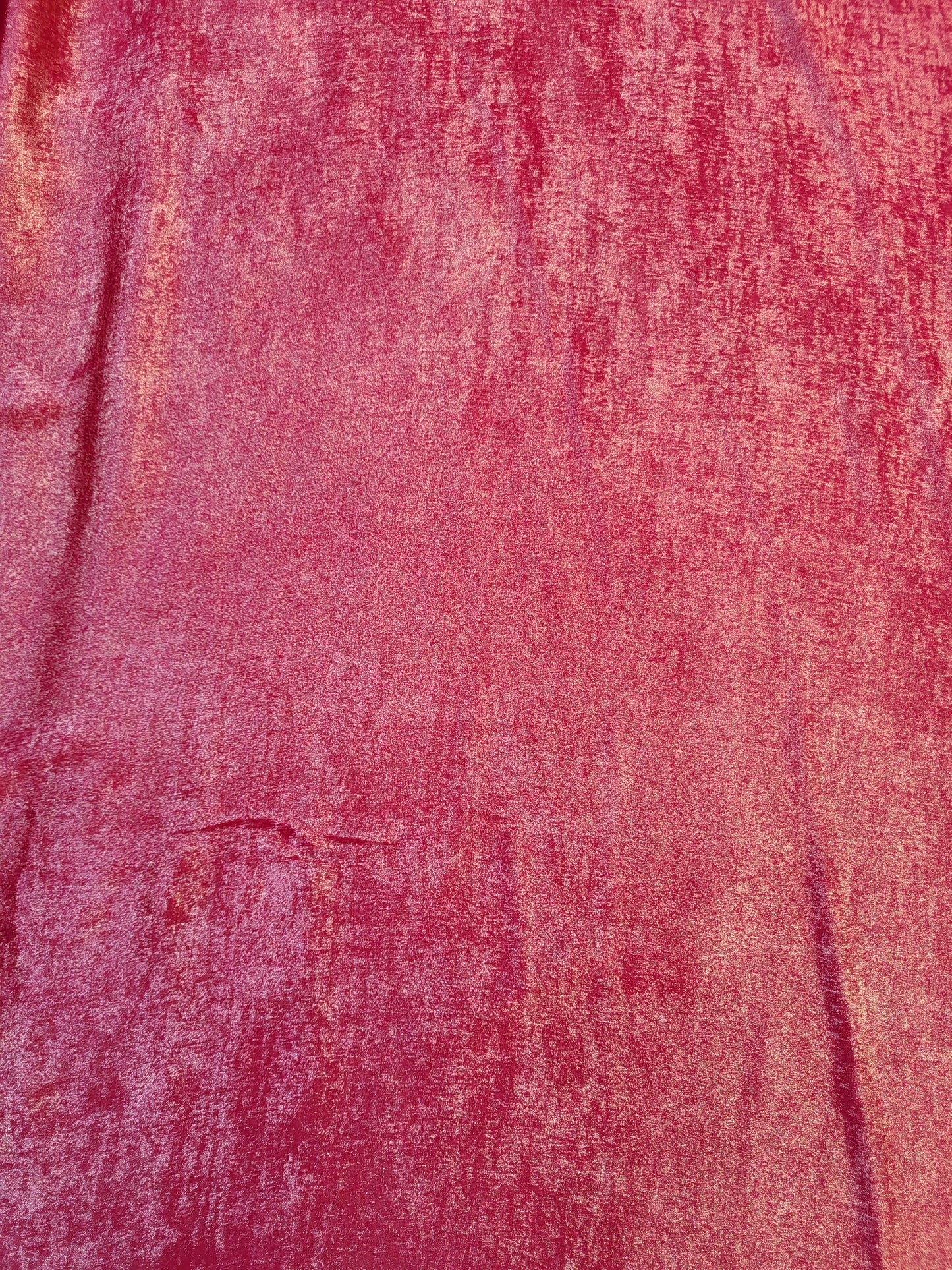 Tissu lamé soyeux - Rouge et Or