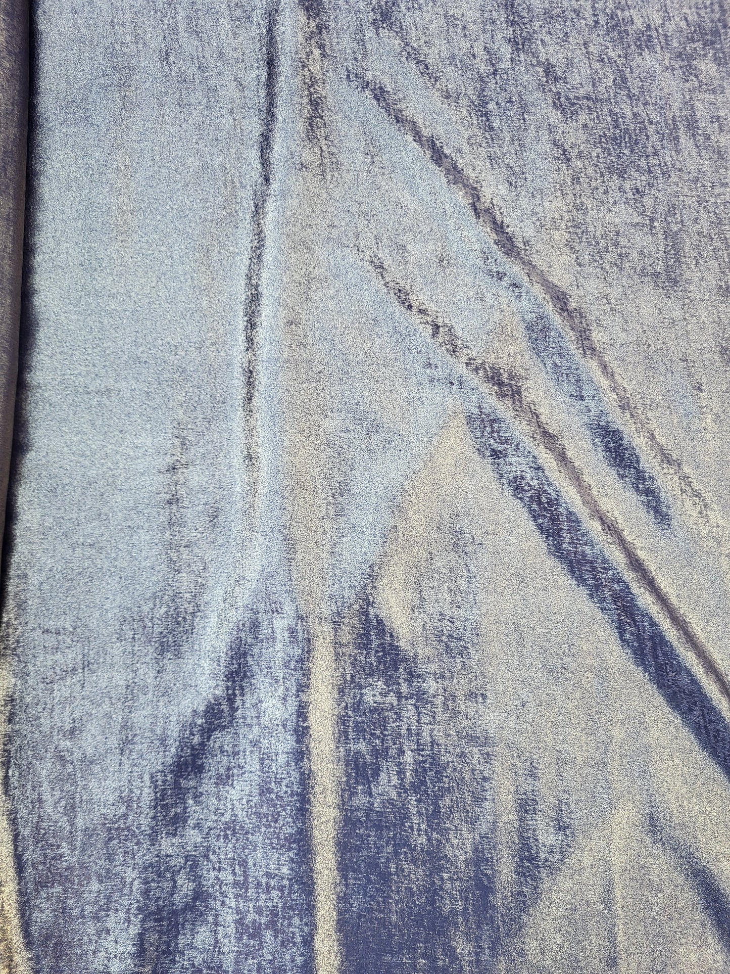 Tissu lamé soyeux - Bleu marine et Or