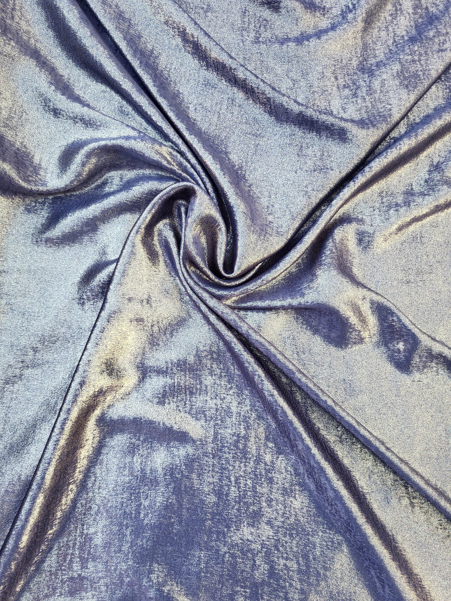 Tissu lamé soyeux - Bleu marine et Or