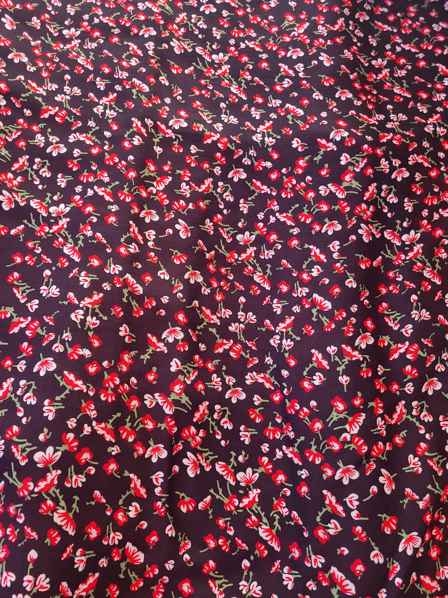 Tissu coton viscose imprimé - Rouge
