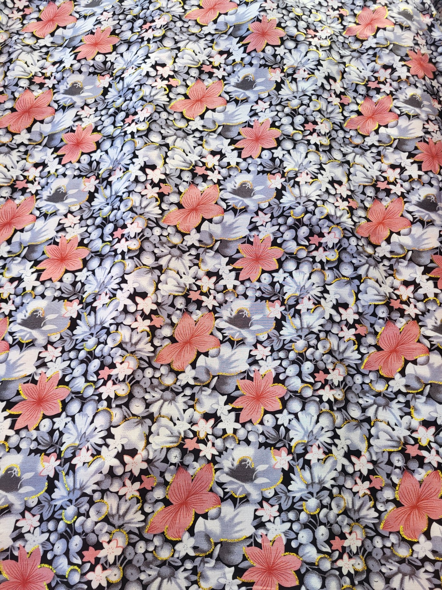 Tissu coton viscose imprimé - Rose