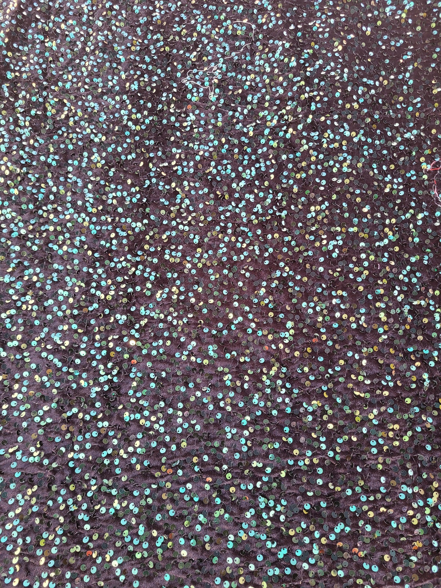 Tissu sequin sur base velours - Vert