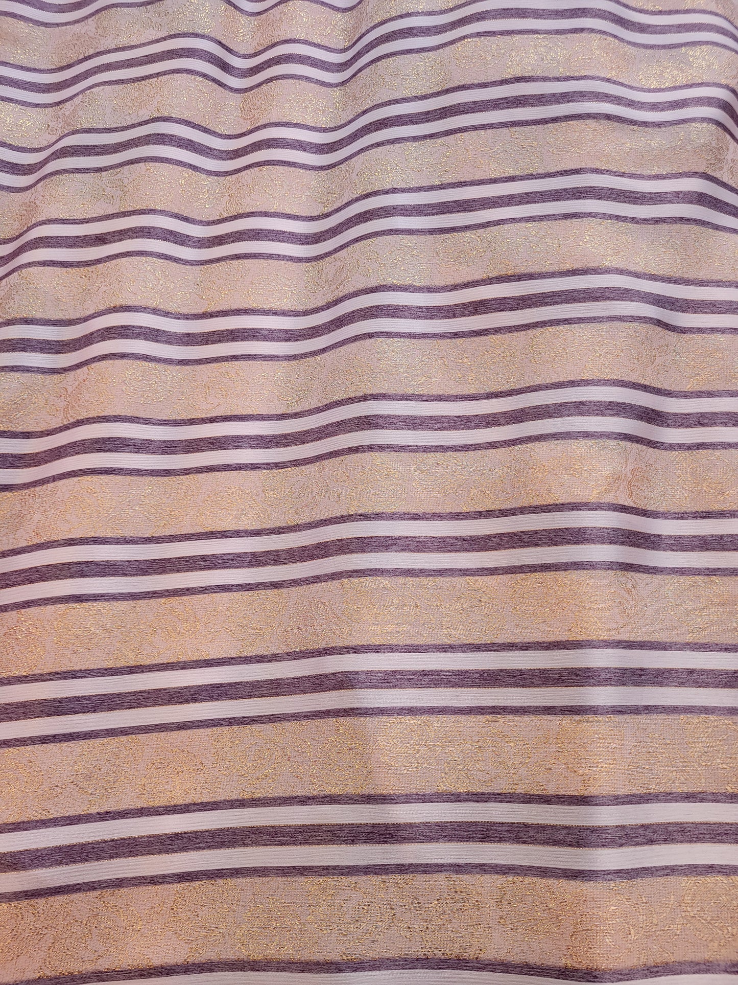 Tissu satin de soie "jawhara" tissé - Violet et Or