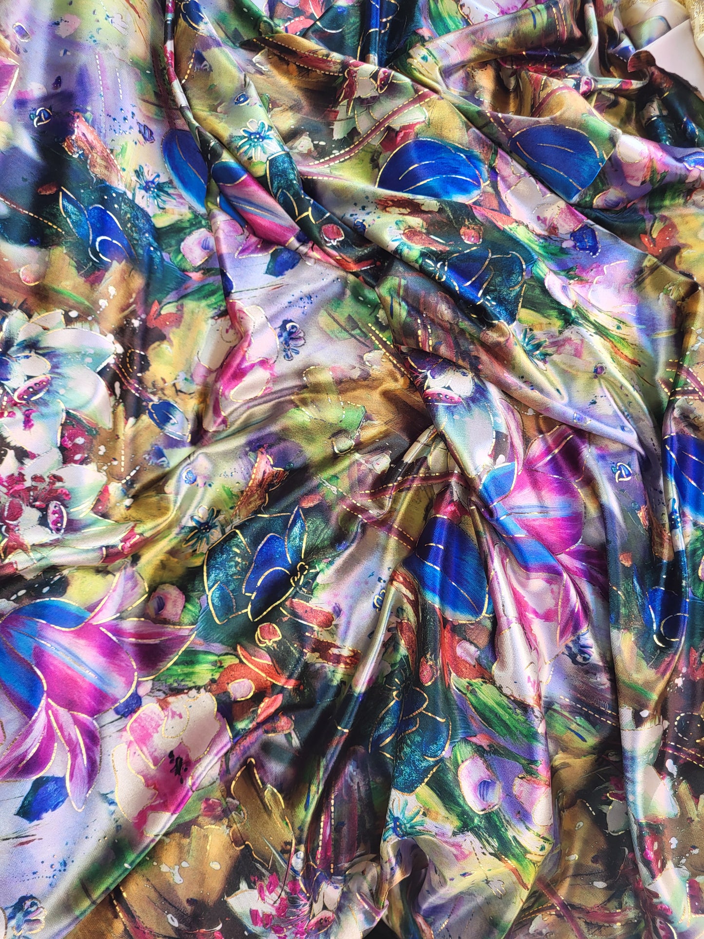 Tissu velours imprimé - Multicolore