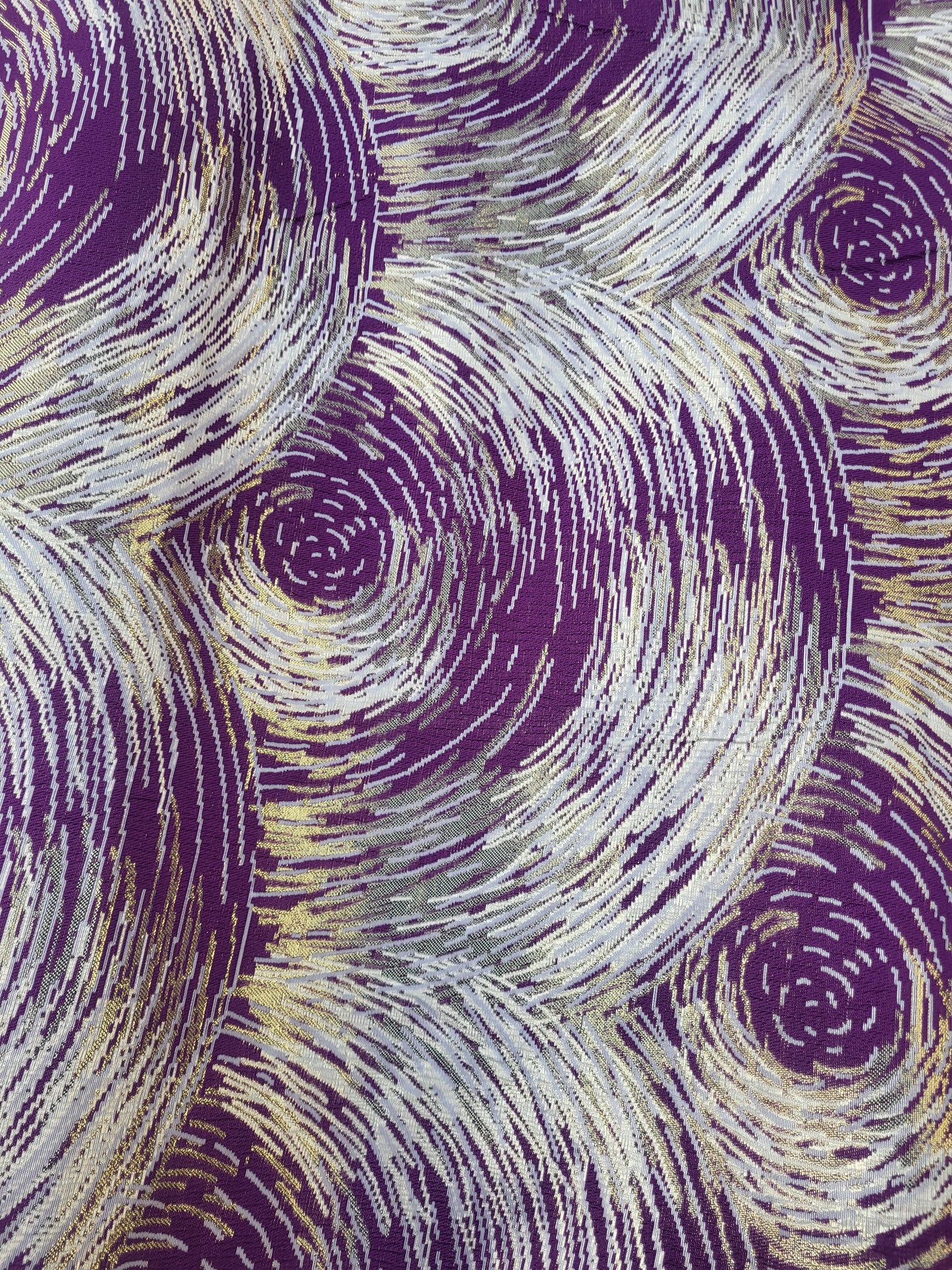 Tissu "Brocart" tissée - Violet et Or