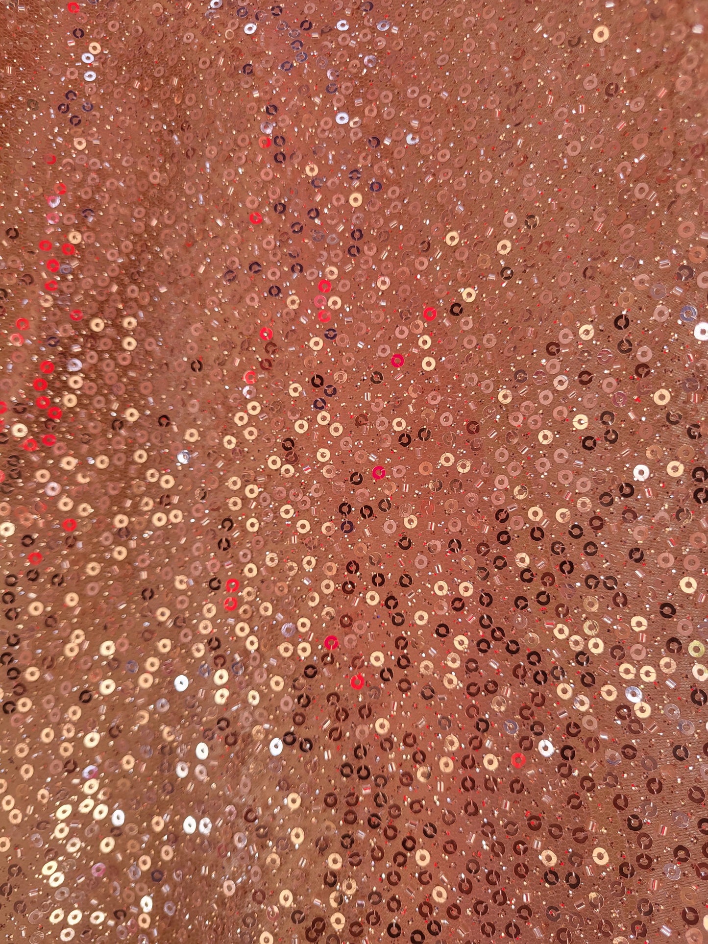 Tissu tulle perlé avec sequin - champagne
