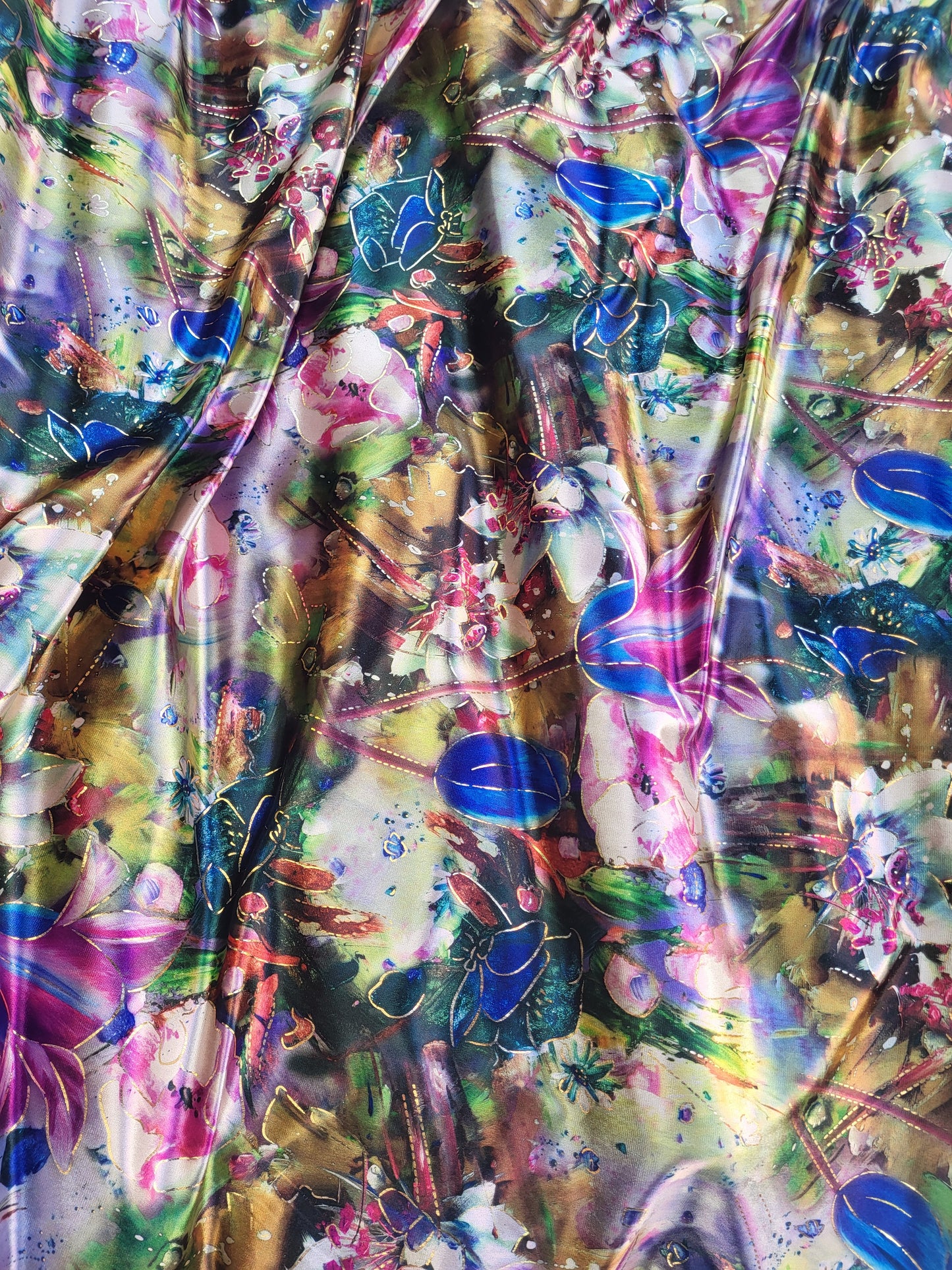 Tissu velours imprimé - Multicolore