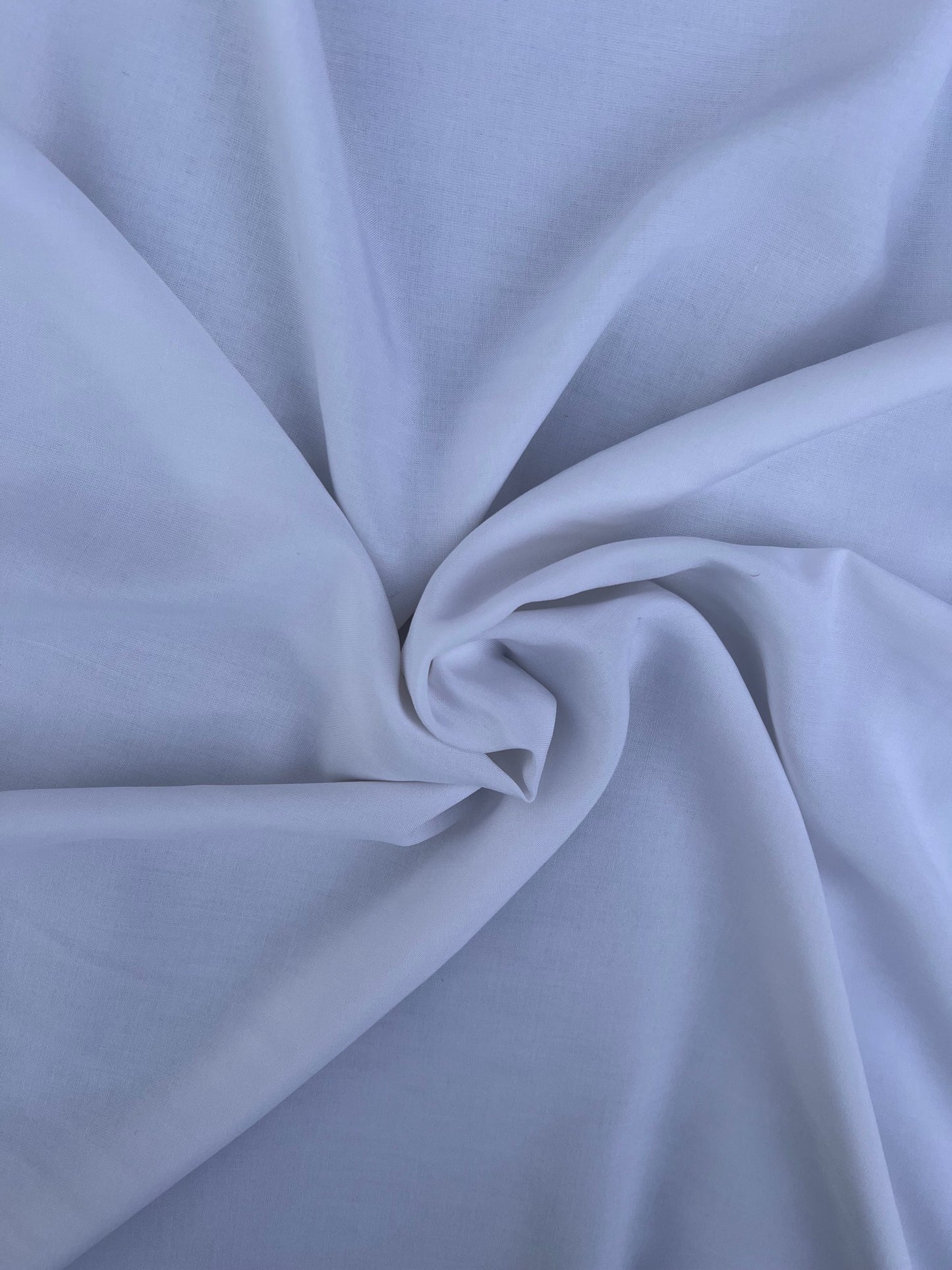 Tissu coton popeline uni tombé fluide - Blanc
