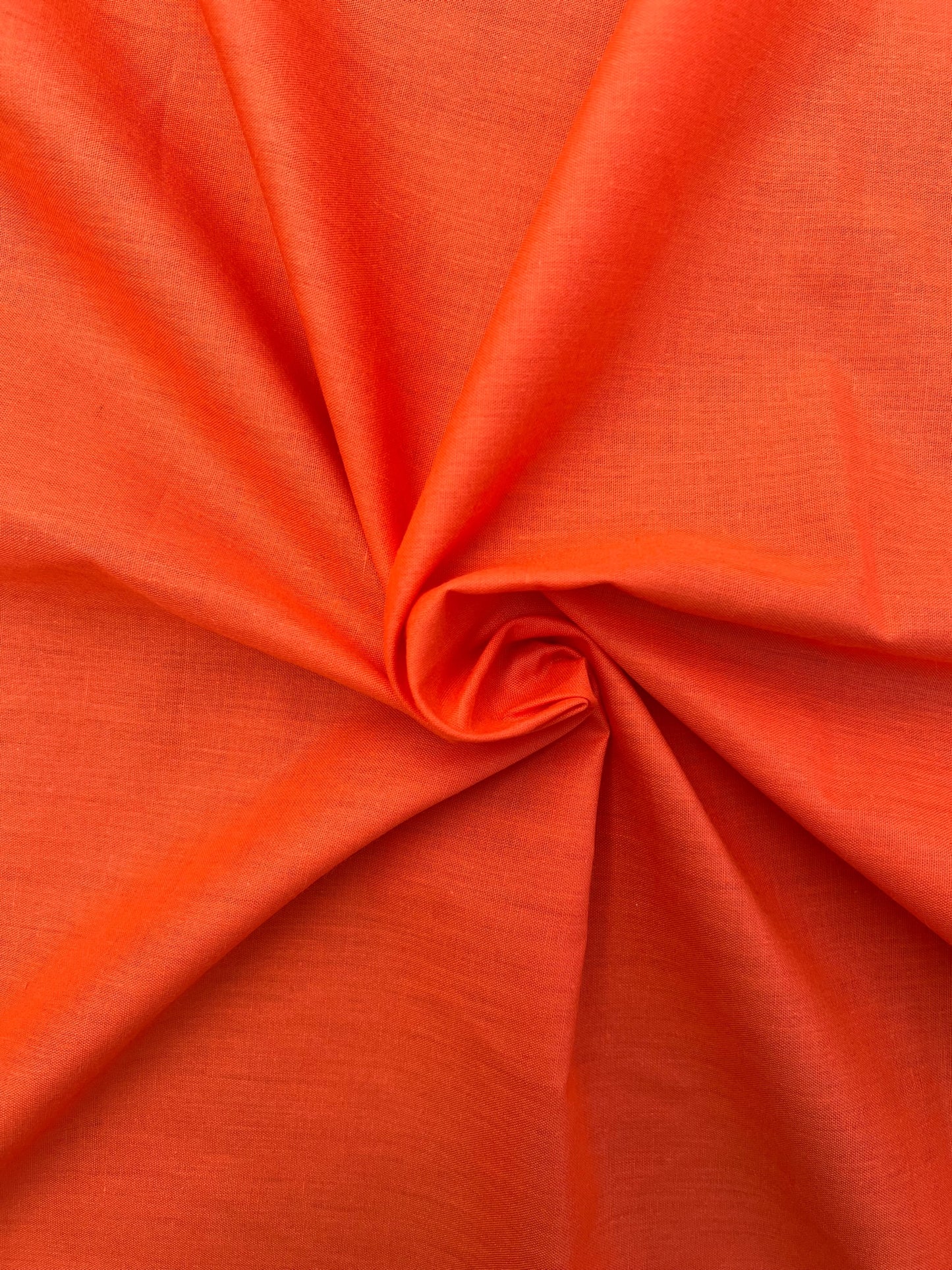 Tissu coton popeline uni tombé modéré - Orange