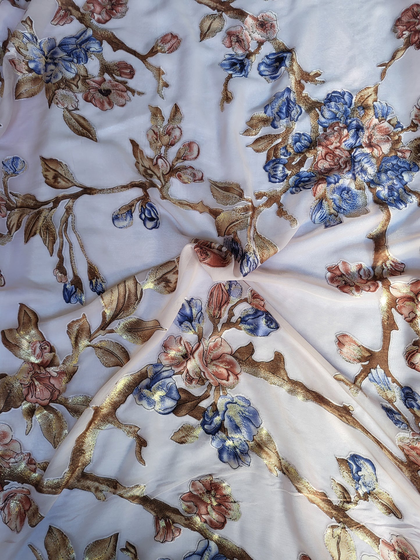 Tissu mousseline de soie "tlija" tissée - Rose pâle