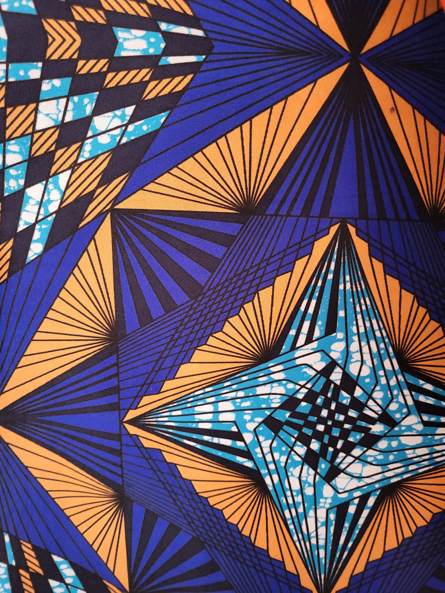 Star printed wax fabric - Blue