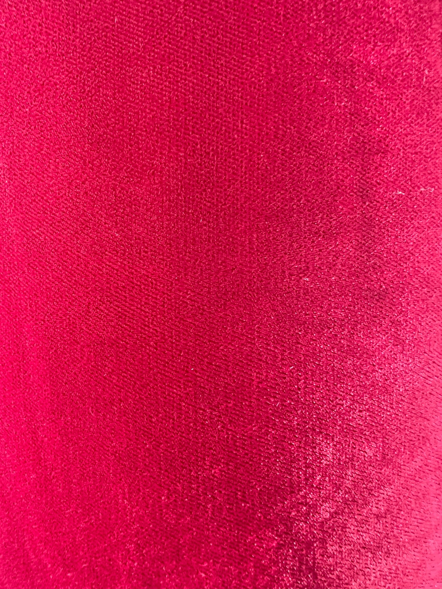Tissu velours uni - Rouge vermeil