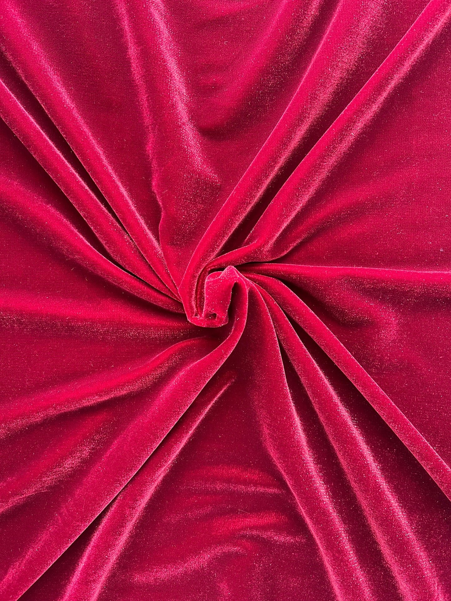 Tissu velours uni - Rouge vermeil