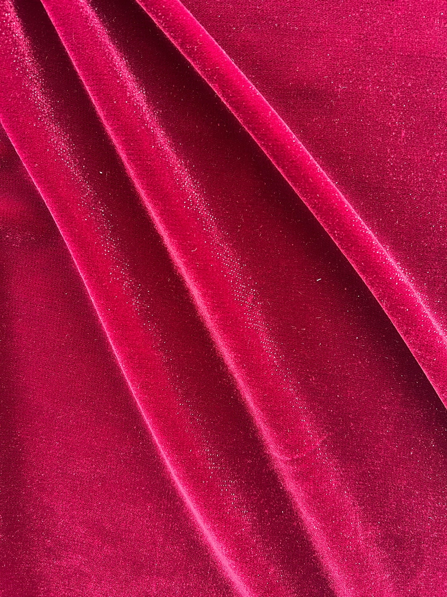 Tissu velours uni - Rouge vermeil