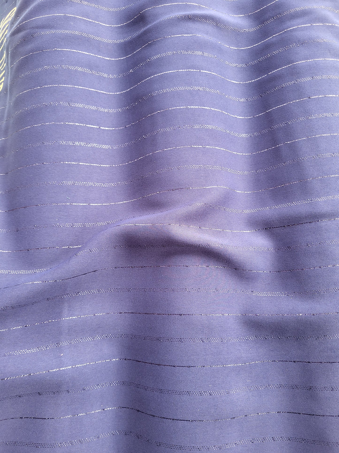 Plain metallic crepe fabric - navy blue