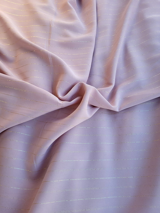 Plain metallic crepe fabric - Powder pink
