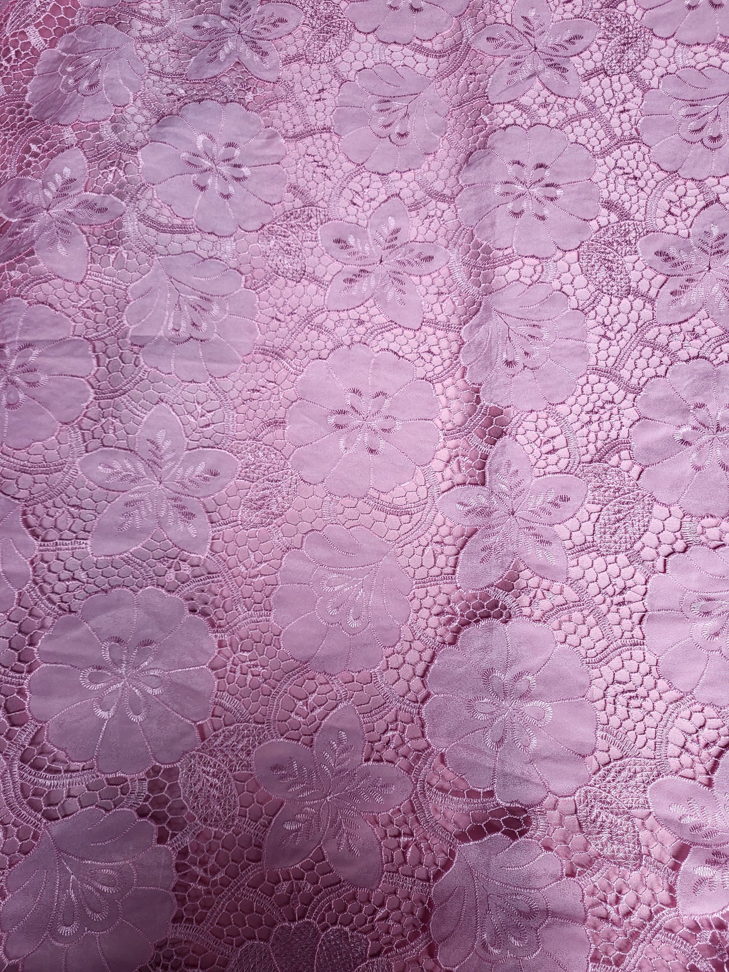 Tissu dentelle ,guipure - Rose