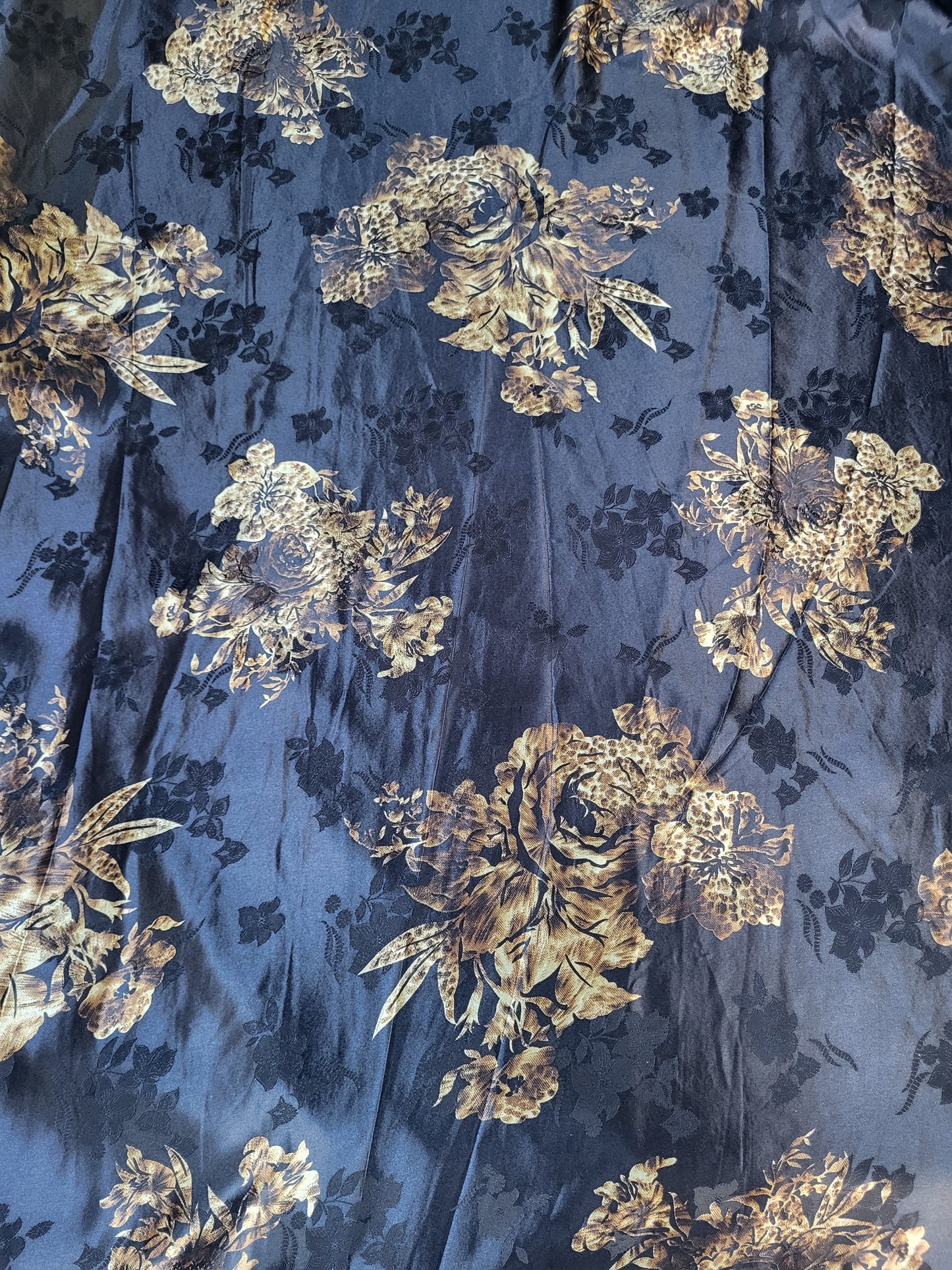 Tissu Jacquard satiné imprimé - Noir