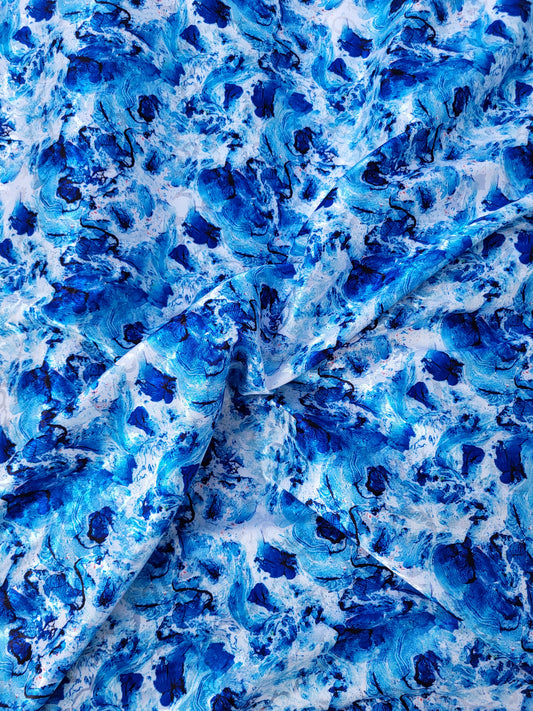 Naturioù Diamant Bleu - Sac à cordon en coton tissu jacquard