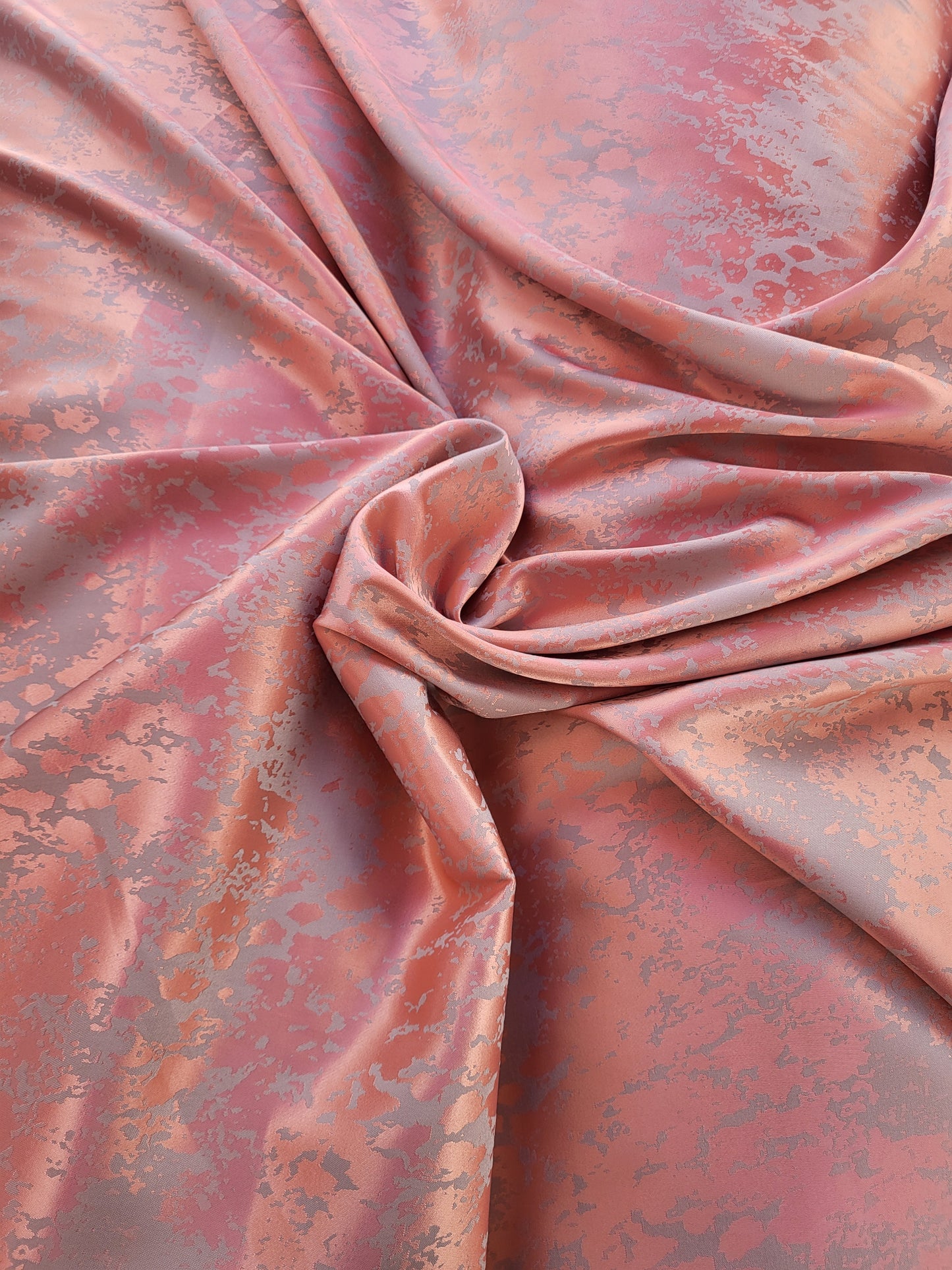 Woven satin jacquard fabric - Salmon