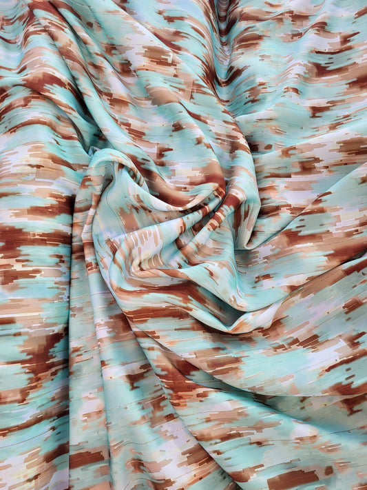 Tissu  "jawhara" - Vert et marron