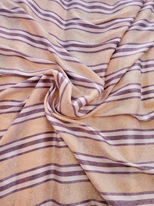 Tissu satin de soie "jawhara" tissé - Violet et Or