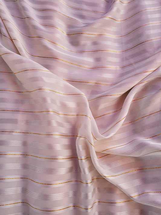 Tissu satin de soie "jawhara" tissé - Blanc cassé et Or #3