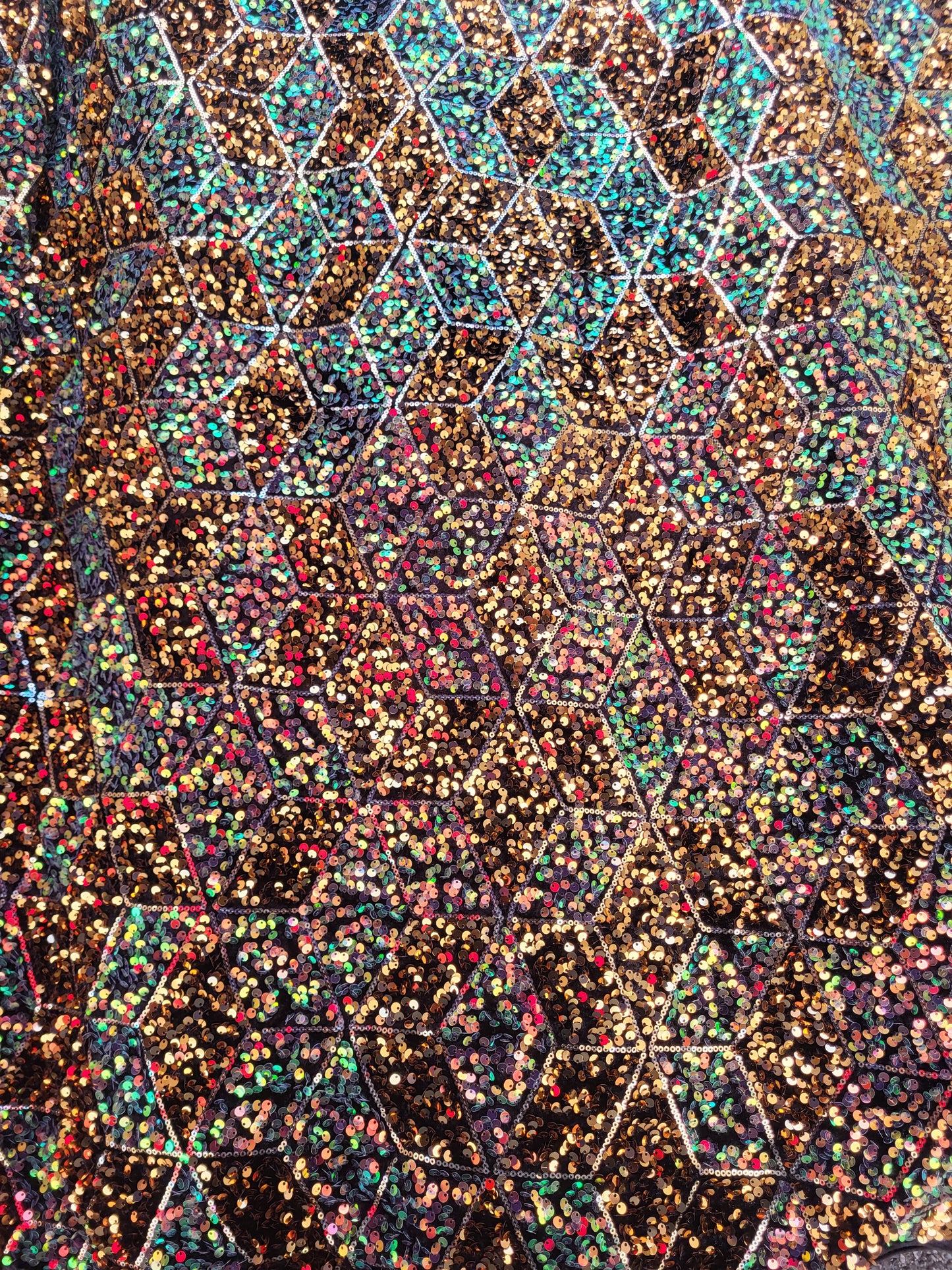 Tissu sequin sur base velours - Noir