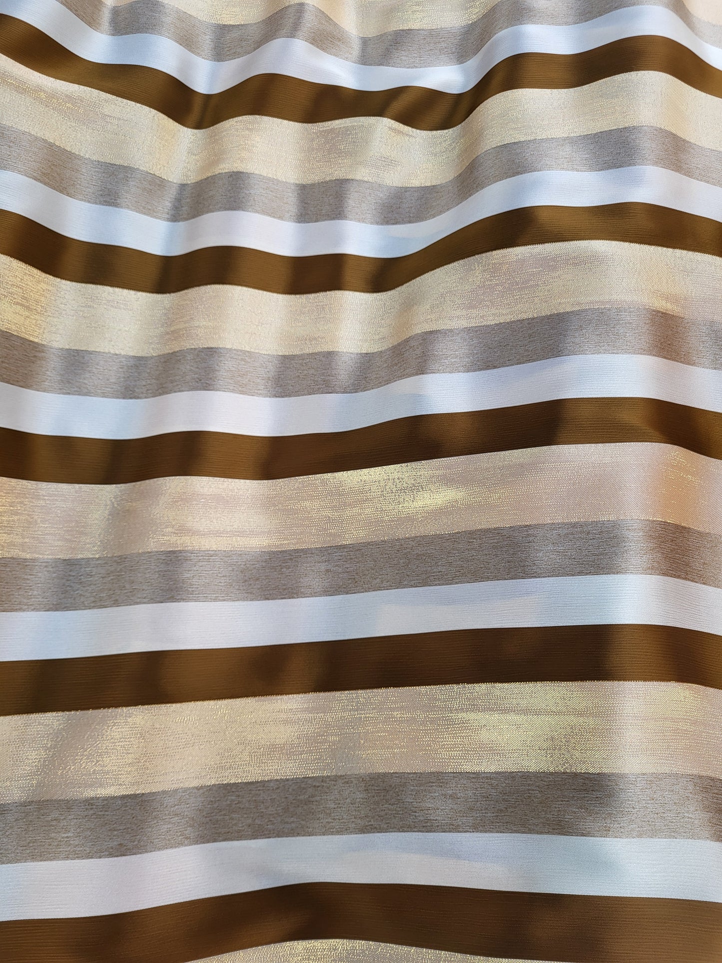 Tissu satin de soie "jawhara" tissé - Marron et Or
