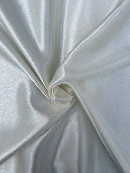 Tissu satin uni - Blanc cassé