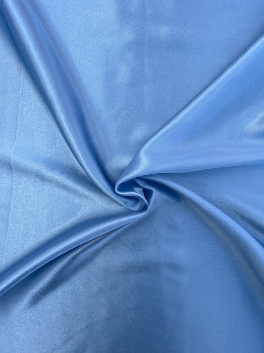 Tissu satin uni - Bleu ciel